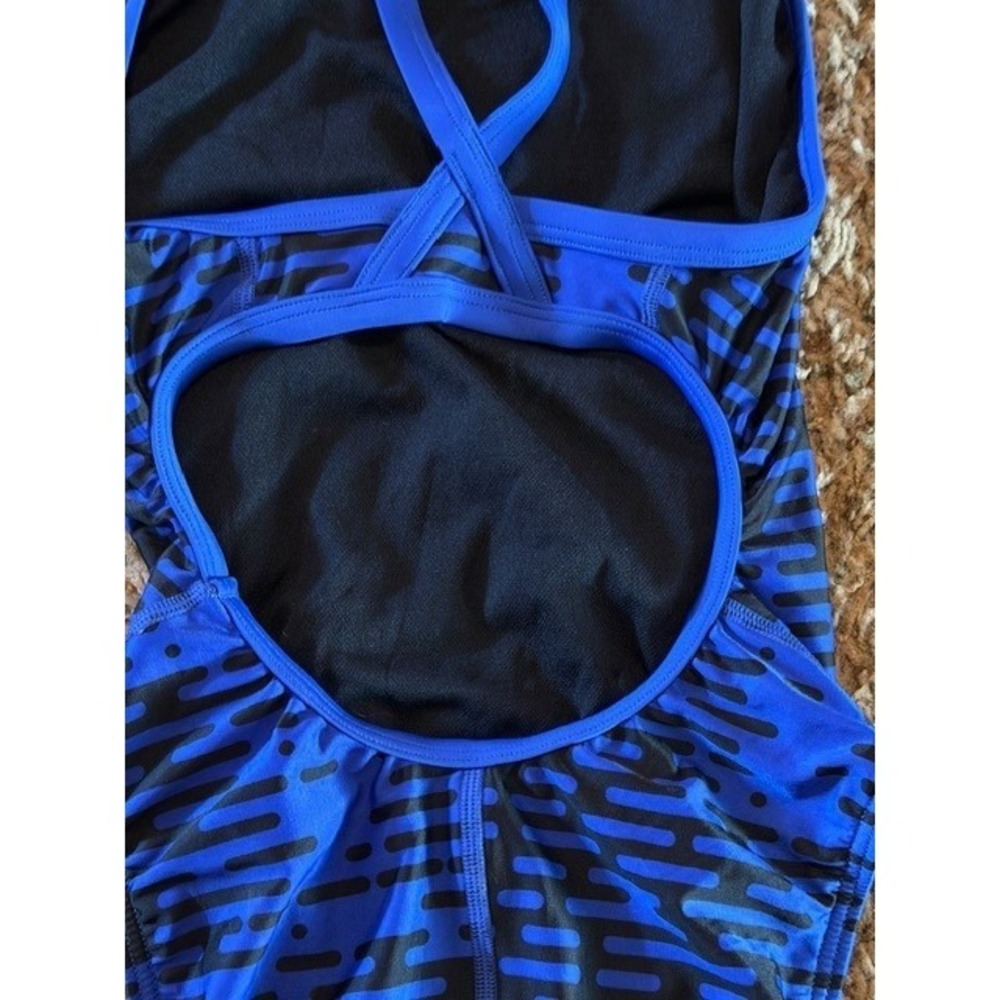 Speedo Pro LT Womens One Piece Swimsuit Size 28 (XS) Blue Black Print New - Picture 5 of 7